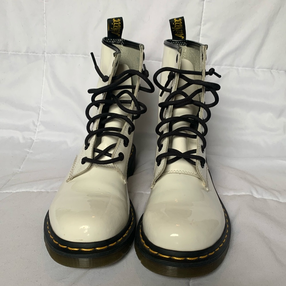 White Dr Martens Lace Up Boots